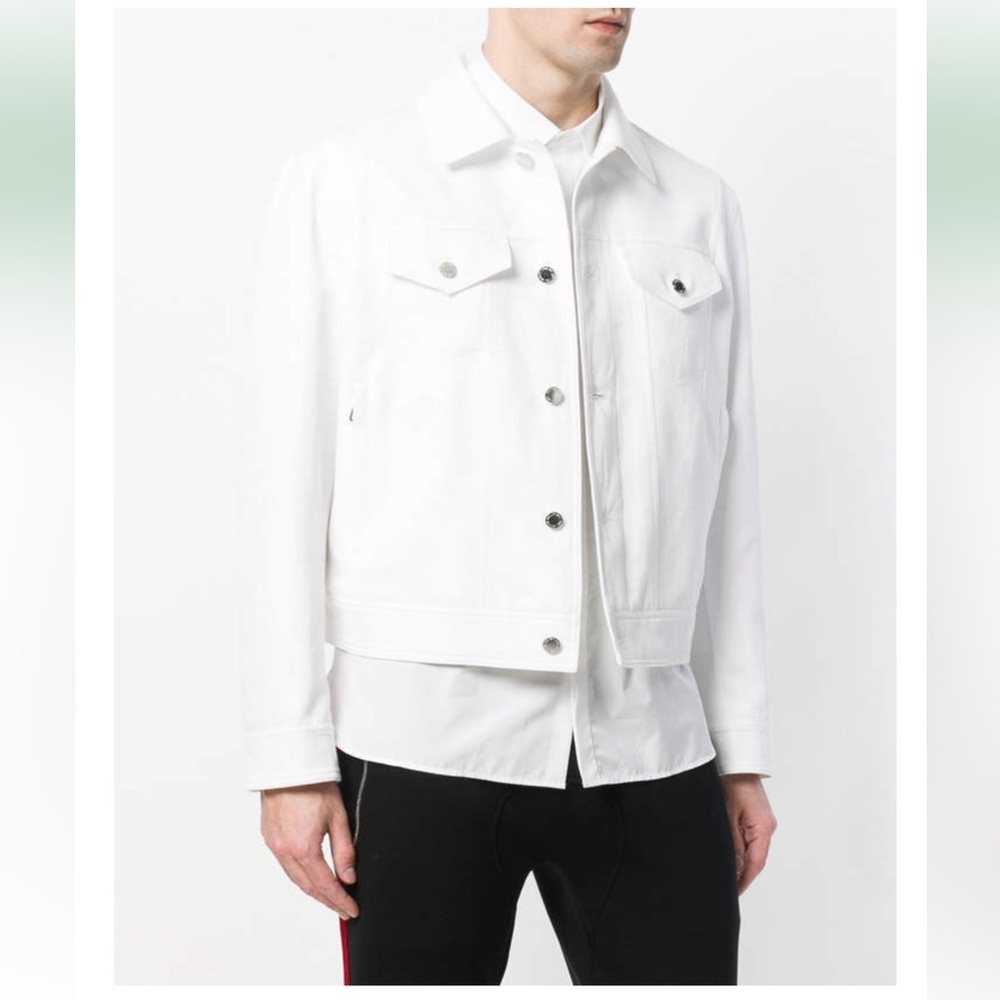 Neil Barrett White Linen Denim Jacket Size S /46 Slim Fit 170/88A